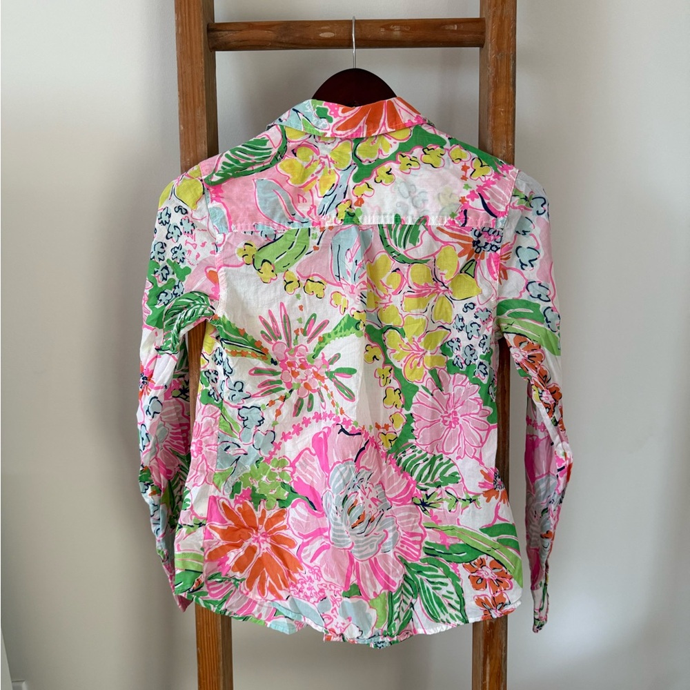 Lilly Pulitzer Long‑Sleeve Printed Top – Size XS - Picture 2 of 8